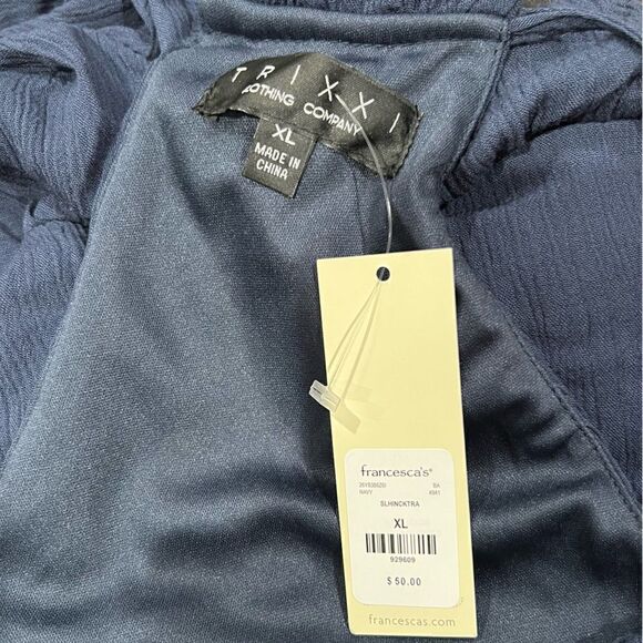 NEW Francesca’s Trixxi Blue Halter Dress Women’s XL - Picture 4 of 4